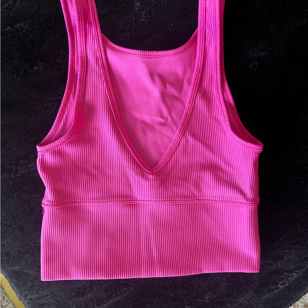 Lululemon Vibrant Pink Ribbed crop Top